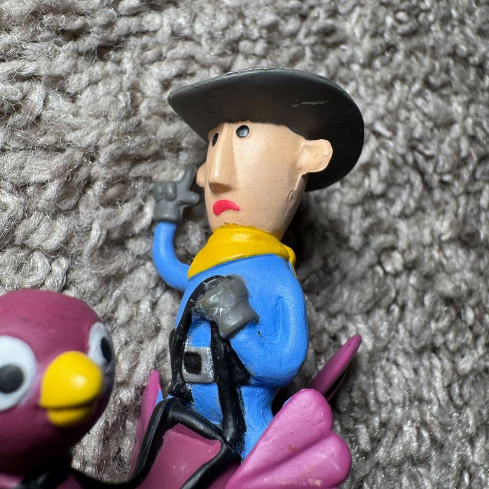 Cowboy Riding OSTRICH Plastic Figure Island Misfit Toy 2002 Rudolph 3" Tall VTG - Picture 4 of 6